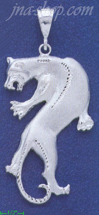 Sterling Silver DC Big Puma Panther Charm Pendant - Click Image to Close