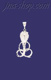 Sterling Silver DC Big Snake Cobra Charm Pendant - Click Image to Close