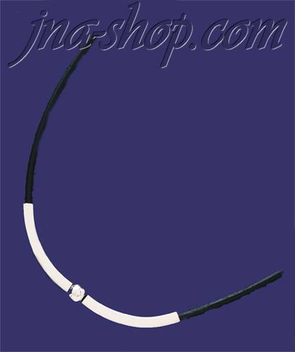 Sterling Silver Leather Necklace 10mm - Click Image to Close